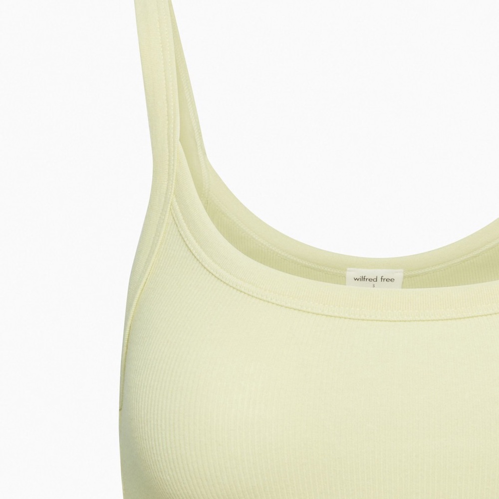 aritzia Light Yellow Ribbed Tank Top - Picture 2 of 3